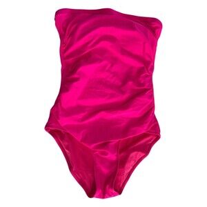 Women Hot Pink One Piece Bathing Suit Size Small